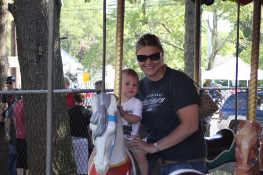 North Attleboro Fair... Ty's first ride on a carousel.