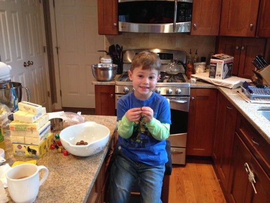 an extra shot of Ty helping prep for Xmas cookies.